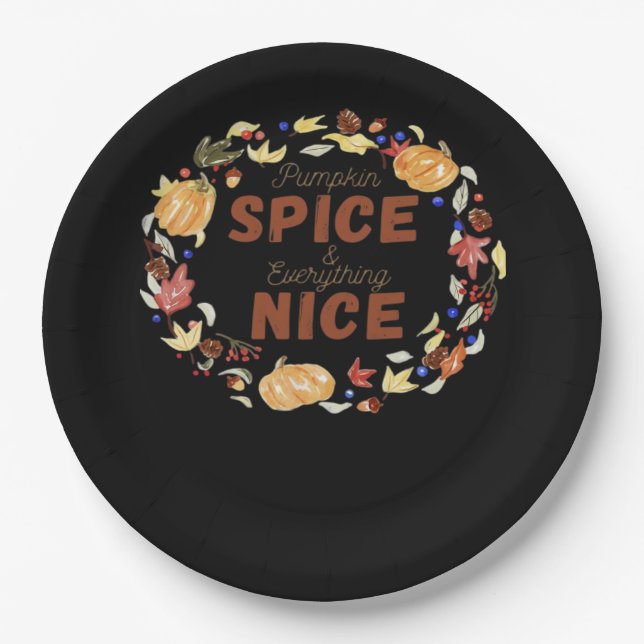 Assiettes En Carton Épice citrouille Et Tout Nice Essentiel Amusant (Devant)