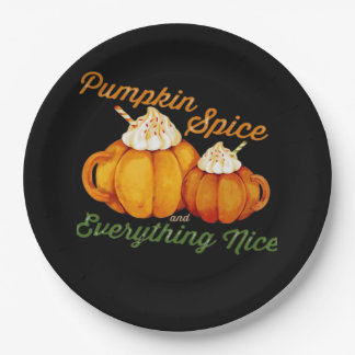 Assiettes En Carton Épices citrouilles Et Tout Joli Design Automne