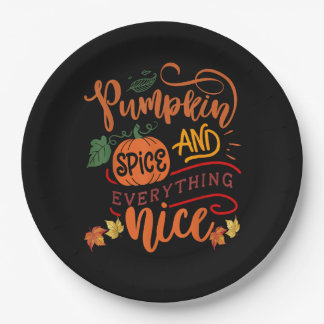 Assiettes En Carton Épices citrouilles Et Tout Nice Automne Saison Vin