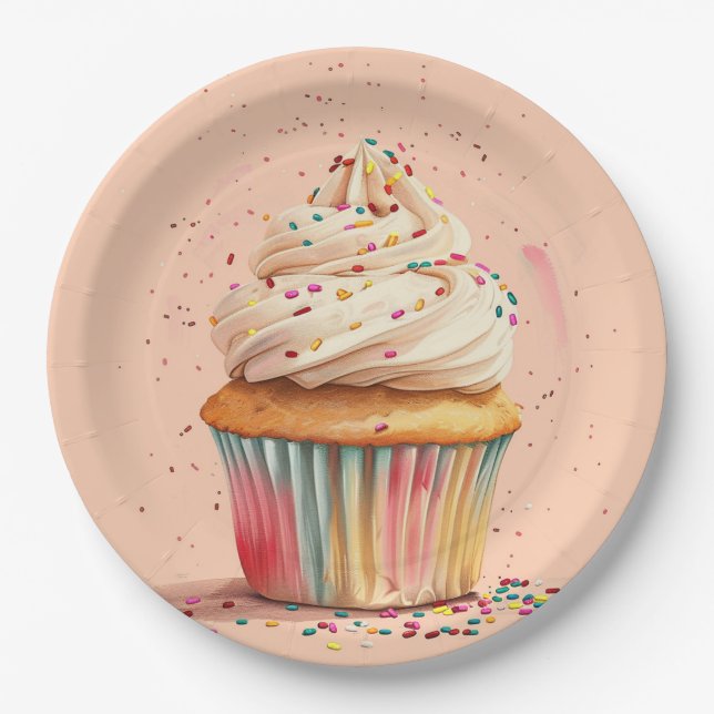 Assiettes En Carton Épingles de gâteau de l'Anniversaire Plaque de pap (Devant)