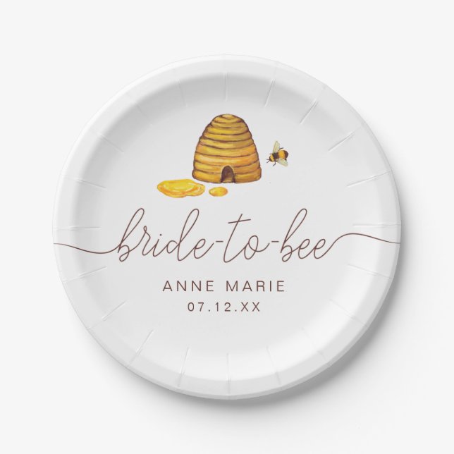 Assiettes En Carton Épouse à Bee  (Devant)