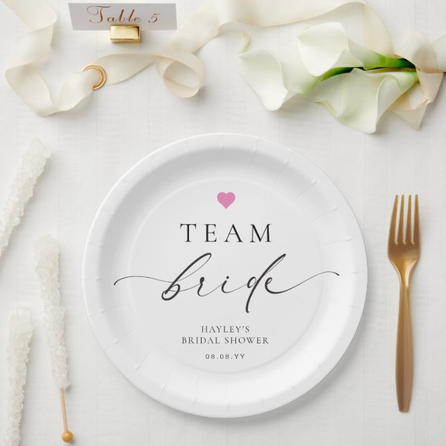 Assiettes En Carton Épouse d'équipe minimaliste d'Ellesmere (Mariage)