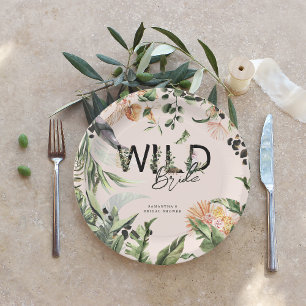 Assiettes En Carton Épouse sauvage   Fête des mariées de la jungle