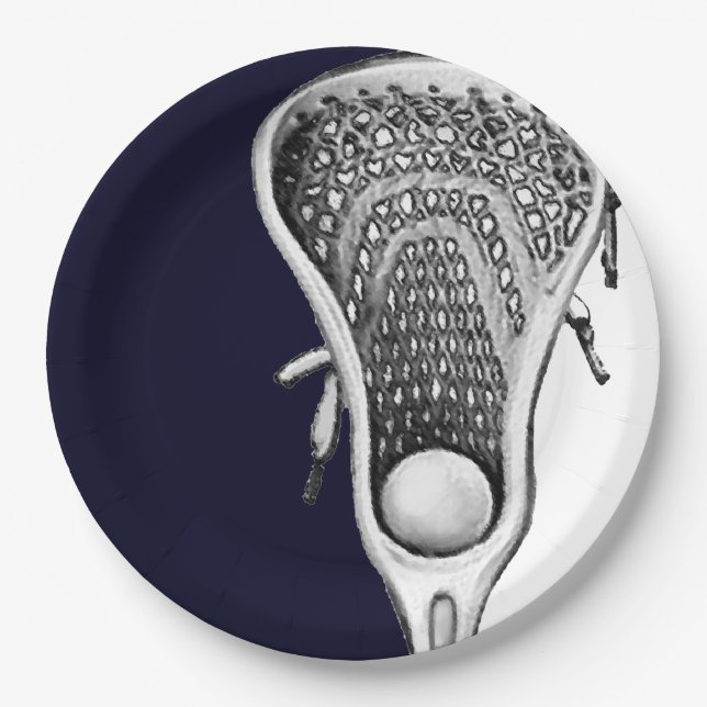 Assiettes En Carton Équipe de crosse Bleu (Devant)