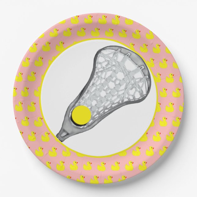 Assiettes En Carton Équipe de crosse de filles Red (Devant)