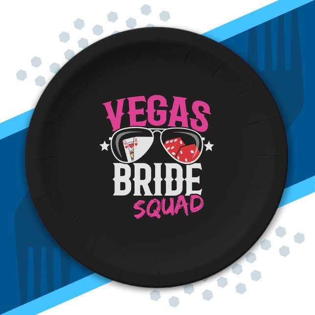 Assiettes En Carton Équipe de mariée de mariage à Vegas Fête d'enterre (Créateur téléchargé)