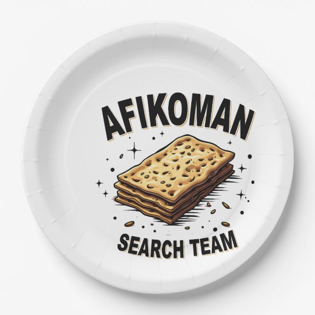 Assiettes En Carton Équipe de recherche Afikoman Hanoukka Jewish Food  (Devant)