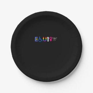 Assiettes En Carton _EQUITY_ Droits égaux LGBTQ Ally Unity Pride Femme