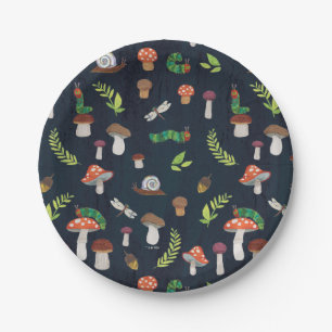Assiettes En Carton Eric Carle   Motif Bugs et Champignons