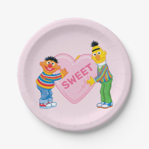 Assiettes En Carton Ernie & Bert Big Valentine's Heart