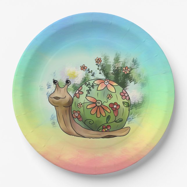 Assiettes En Carton Escargot de l'étang  (Devant)