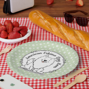 Assiettes En Carton Eskie Mom - American Eskimo Chien Maman mignonne
