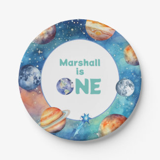 Assiettes En Carton Espace extra-atmosphérique Premier anniversaire Ga