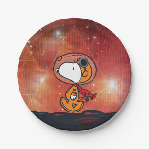 Assiettes En Carton ESPACE   Snoopy Geometry Moon Walk