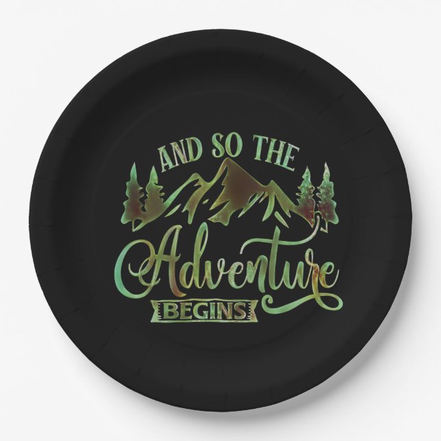 Assiettes En Carton Et So The Adventure Begins, funny adventurer (Devant)