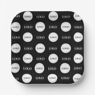 Assiettes En Carton Étape de deux logos personnalisés et répétition En