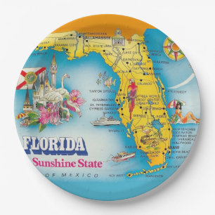Assiettes En Carton État du soleil - Floride