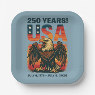 Assiettes En Carton États-Unis 250 ans – Aigle américain patriotique 4