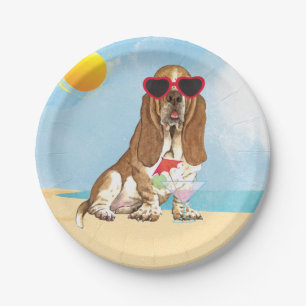 Assiettes En Carton Été Basset Hound