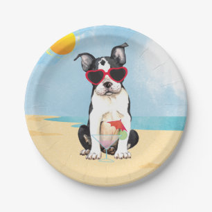 Assiettes En Carton Été Boston Terrier