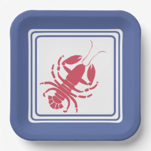 Assiettes En Carton Été Homard Thème Papier Plaque