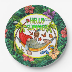 Assiettes En Carton Été tropical