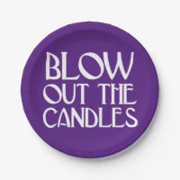 Éteignez les bougies Art Déco Violet Anniversaire