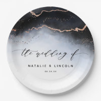 Ethereal Mist Ombre Navy Mariage d'aquarelle bleu