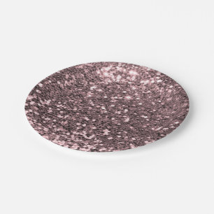 Assiettes En Carton Étincelles roses de parties scintillantes de Faux