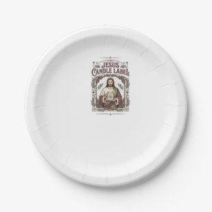 Assiettes En Carton Étiquette de bougie Jésus Bougie Jésus Foi chrétie