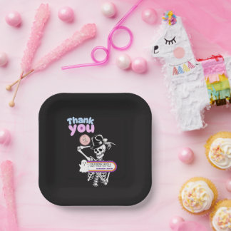 Assiettes En Carton Étiquettes de remerciement fantômes mignons pour H