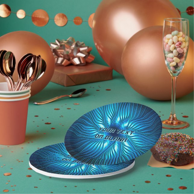 Assiettes En Carton Étoile bleue sculptée (Multi)