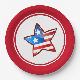 Assiettes En Carton Étoile patriotique 4 juillet Parti