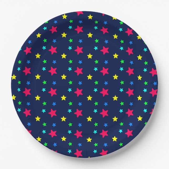 Assiettes En Carton Étoiles (Devant)