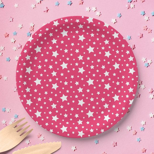 Assiettes En Carton Étoiles blanches avec couleur Arrière - plan modif (Créateur téléchargé)