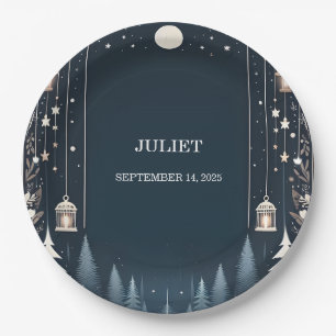 Assiettes En Carton Étoiles de la forêt Fête des mariées hivernale bri