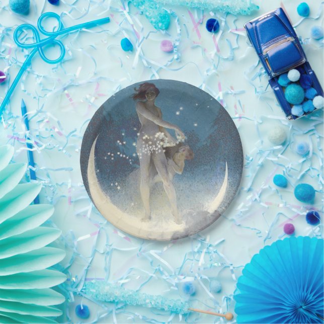 Assiettes En Carton Étoiles d'Edwin Blashfield se dispersant Art nouve (Fête)