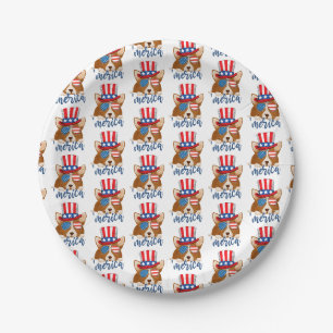 Assiettes En Carton Étoiles patriotiques et rayures Casquette et lunet