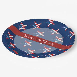 Assiettes En Carton Étoiles Patriotiques Quatrièmement De Juillet Plaq