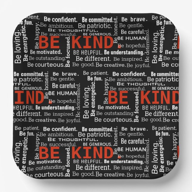 Assiettes En Carton Être un texte inspirant sur le noir (Recto)