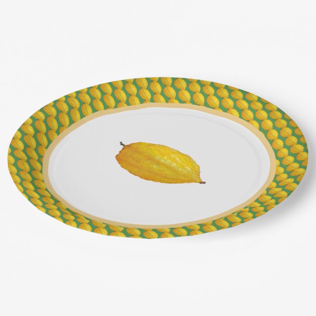 Assiettes En Carton Etrogs pour Sukkot (Angle)
