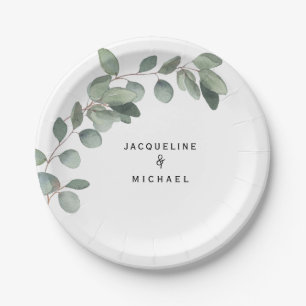 Assiettes En Carton Eucalyptus Foliage Mariage Noms modernes