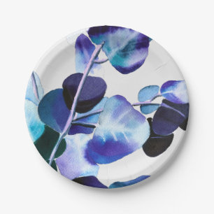 Assiettes En Carton Eucalyptus gomme Feuille aquarelle art