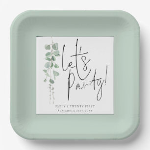 Assiettes En Carton Eucalyptus Lets Party Nom du script 21ème Parti