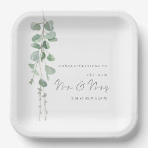 Assiettes En Carton Eucalyptus moderne souhaite à M. Mme.
