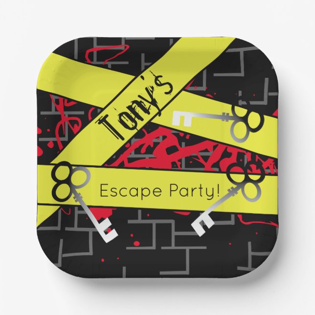 Assiettes En Carton Evasion Fête Anniversaire Maze Keys Mystery Mix (Recto)