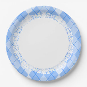 Assiettes En Carton Everyday_Dinner_Paper-Plates (c) Lace-Blue_Argyle