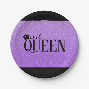 Assiettes En Carton EVIL QUEEN Parties scintillant violet Plaques de p