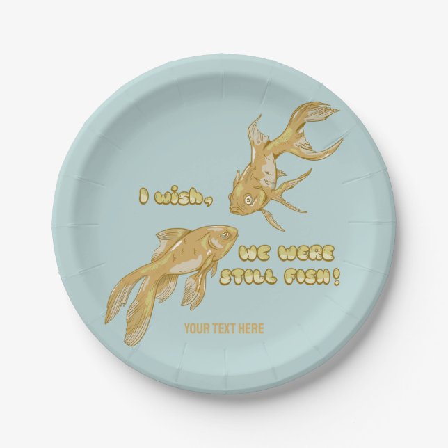 Assiettes En Carton Évolution du poisson drôle de poisson rouge (Devant)