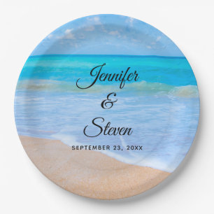 Assiettes En Carton Extraordinaire Beach Tropical Scene Photo Mariage